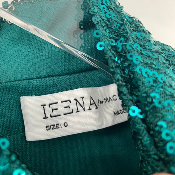 MAC DUGGAL Dress Size 0 Evening Gown Sequin Green NEW Soft Tie Halter Neck - Picture 4 of 8